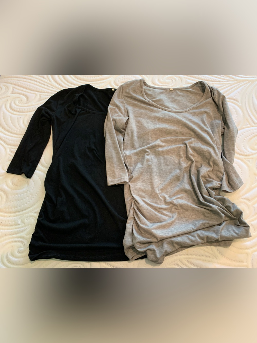 Set of 2 3/4 sleeve Maternity Shirts Size Small